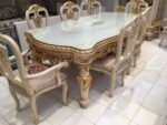 Royal Dining Set 6 Seater in White & Gold RWC