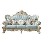 White Finish Sofa Set with Antique Style SF 10011