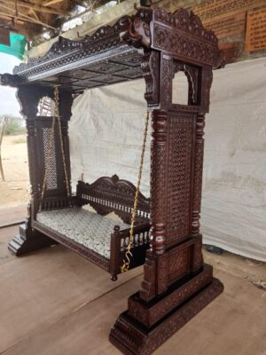 Wooden Swing / Jhula Floor Standing With Steel Chain RWC SW 10071