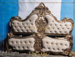 Wooden Carved Golden Bed RWC BD 10040