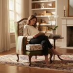 Classic French Provincial Wingback Armchair with Floral Upholstery